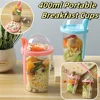 400ml Breakfast Fruit Oat Yogurt Salad Cup Lid Spoon Two Layer Food Storage Portable Fitness Weight Reducing Food Storage Cup 1