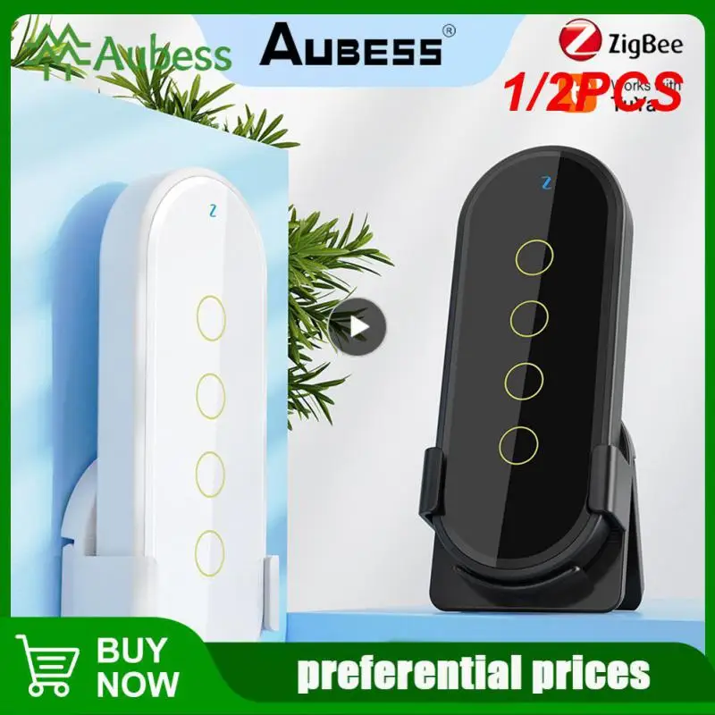 

Беспроводной сенсорный смарт-выключатель Tuya, 1/2 шт., 4 клавиши, 12 сцен, дистанционное управление, для автоматизации умного дома, работает с Zigee