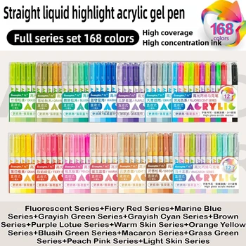 GUANGNA 168/12 Colori Grande Capacità Evidenziare Penna Gel Acrilico Liquild Diretto Penna Morandi Pennarello Multicolor Cancelleria Scolastica 1