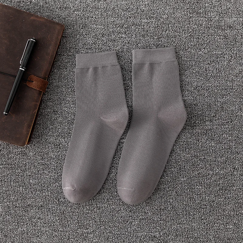 5Pairs/Lot Men's Bamboo Fiber New Casual Business Anti-Bacterial Deodorant Breatheable Crew Men Compression Socks