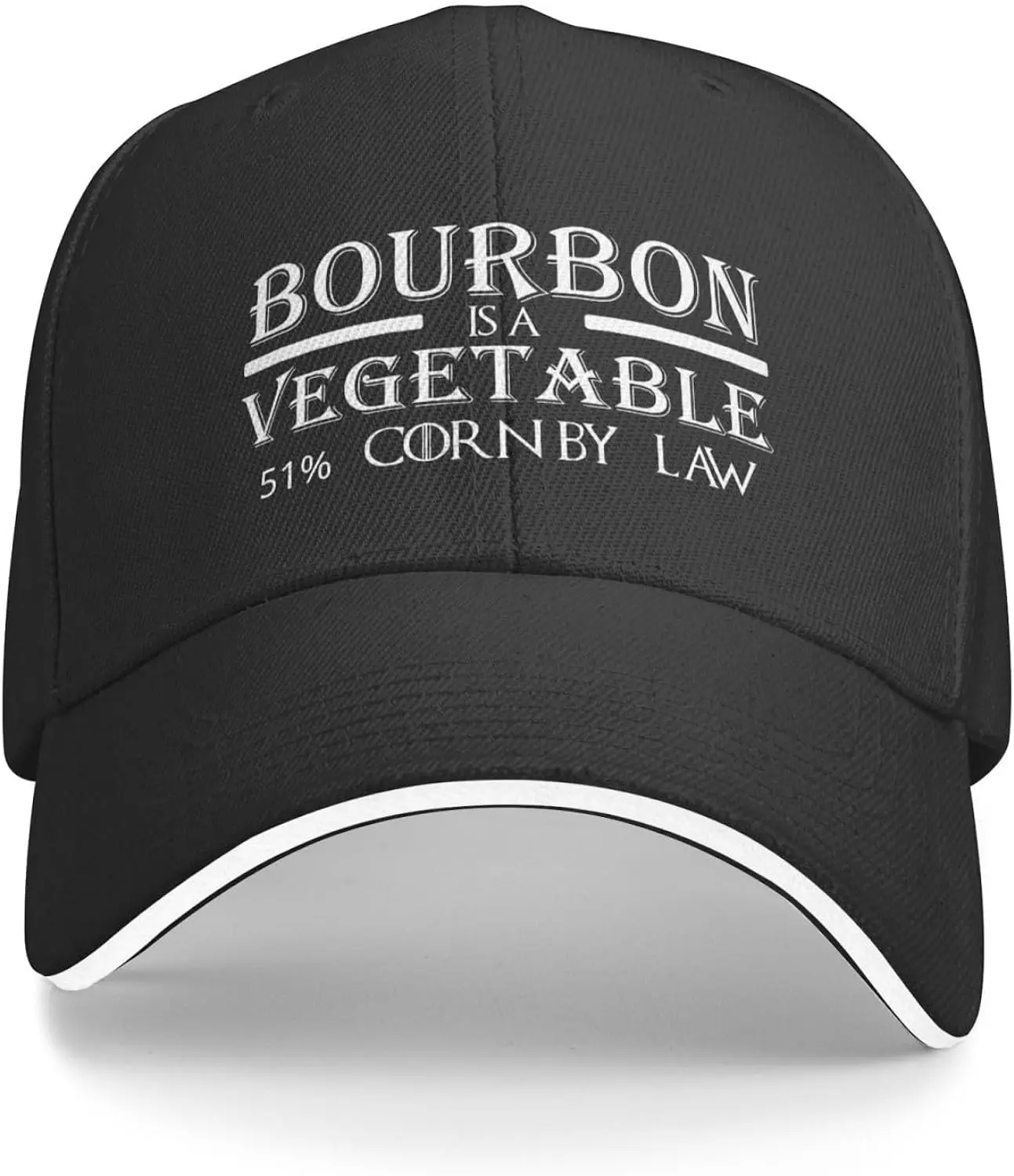 

Funny Hat Bourbon is A Vegetable 51% Corn by Law Hat for Women Dad Hat Cool Hats