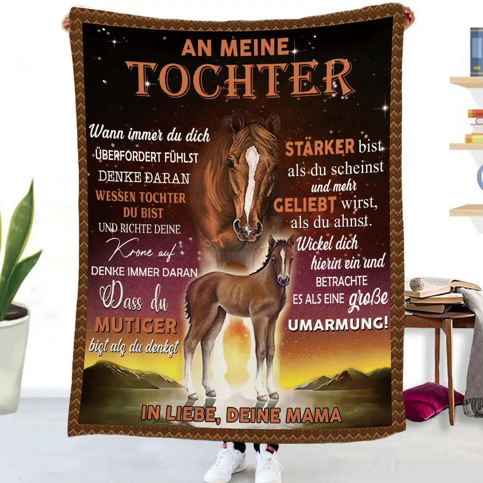 German To My Daughter Son Letter Gift HD-Decke, weiche Überwurfdecke für Zuhause, Schlafzimmer, Bett, Sofa, Picknickdecke, Kinderdecke – Detail 24