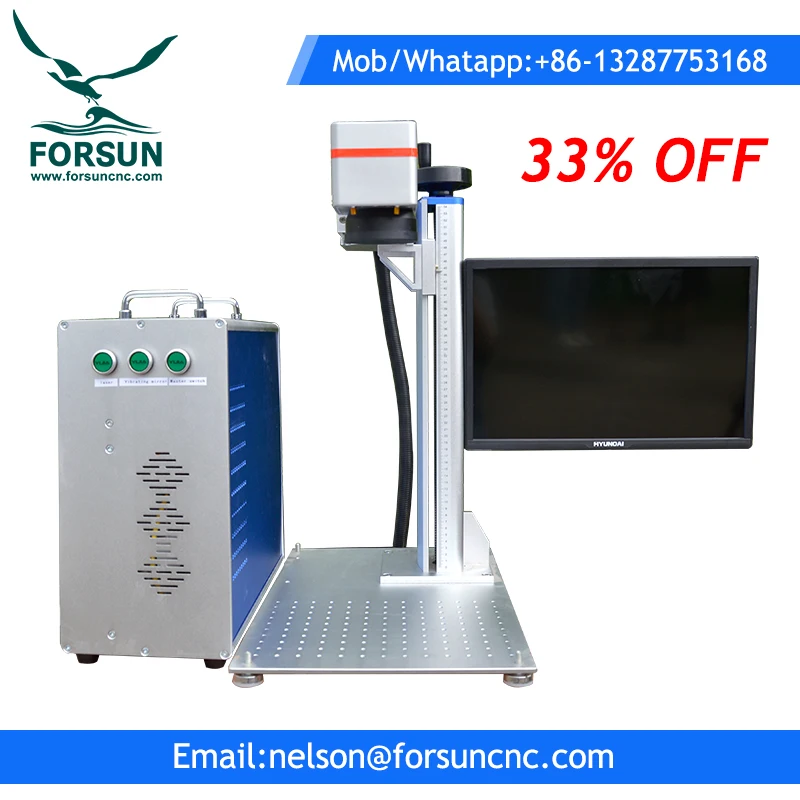 

37% discount portable mini 10w 20w 30w 50w metal fiber color laser marking machine with ezcad
