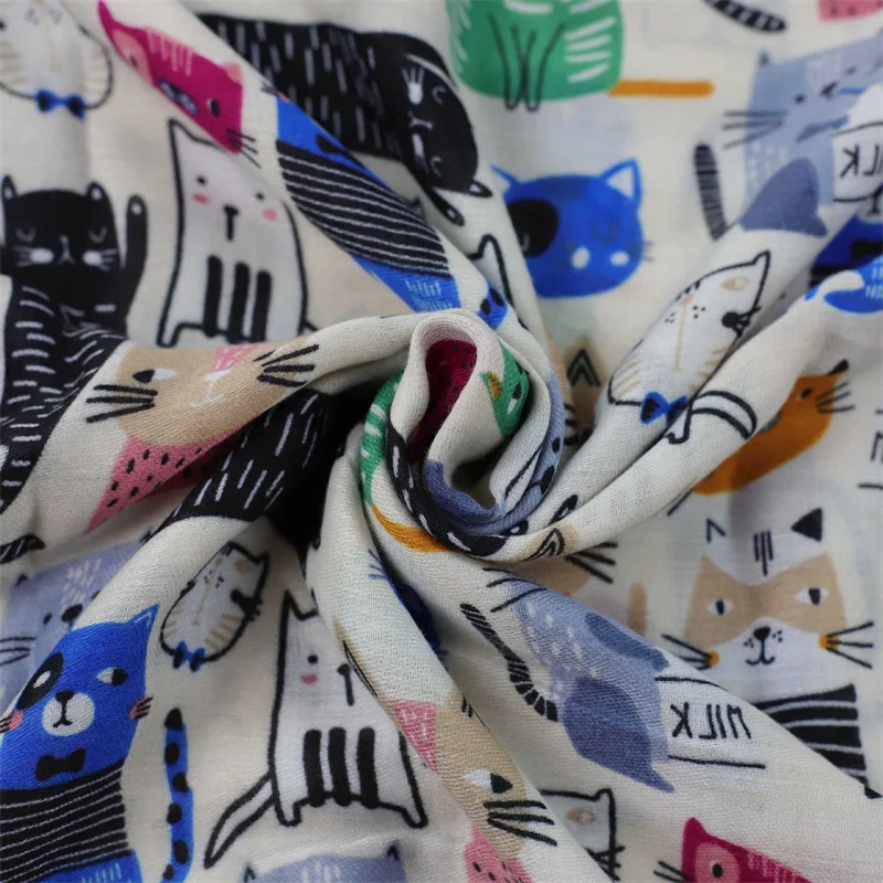 Cartoon niedlichen Milch katze bedruckten Schal Quaste warme Viskose Schal Schal lange leichte Sonnenschutz Schals für Frauen Pashmina gestohlen – Detail 3