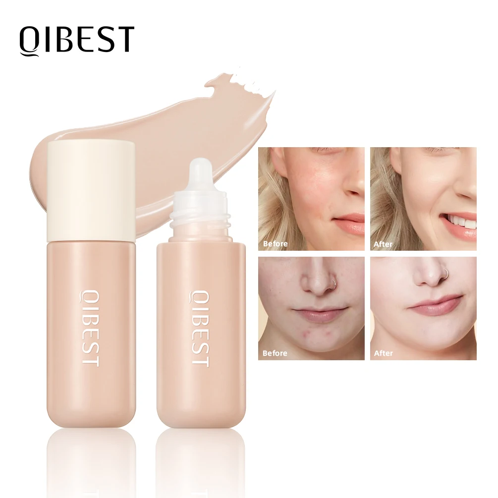 QIBEST Liquid Foundation High Coverage Waterproof Face Concealer Base Cream Lasting Oil-Control Professional Makeup For Women makeup primer primer gel facial primer