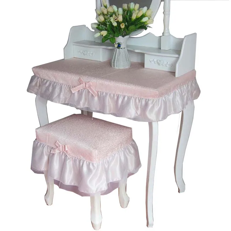 pinkbeigeEuropeanstyledressingtablecoverdustprooftablecloth