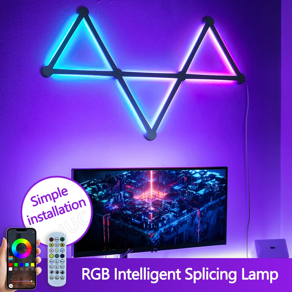 ไฟตกแต่ง DIY สร้างบรรยากาศ ไฟ RGB อัจฉริยะ ควบคุมด้วยเสียง สำหรับห้องเล่นเกม ห้องนอน บาร์ ตกแต่ง ไฟกลางคืน 1