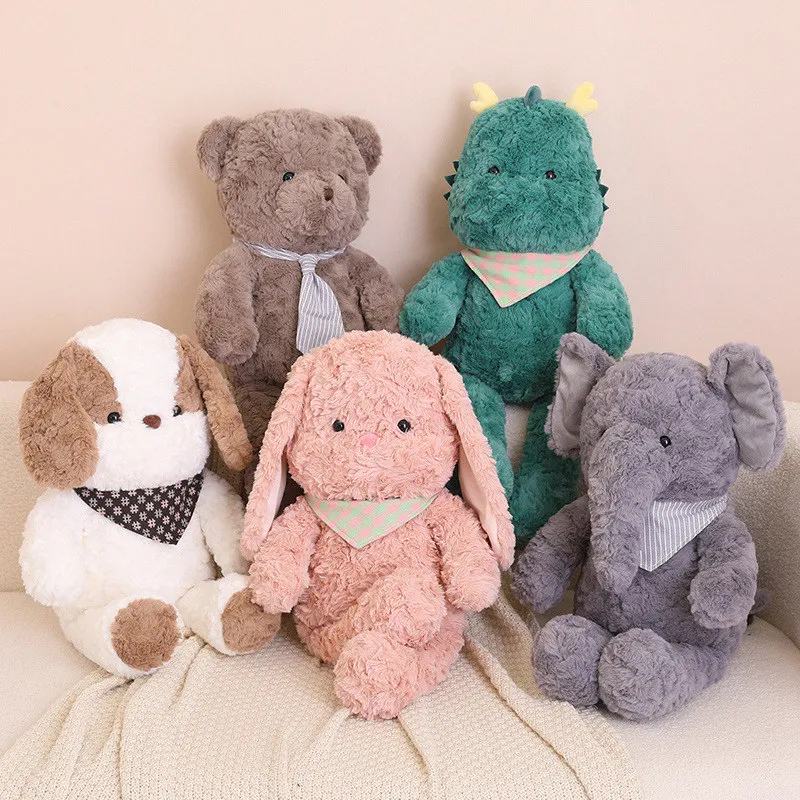 60cm Stuffed Animals Soothe Plush Doll Kawaii Dog Rabbit Bear Dinosaur Elephant Soft Pillow Children Sleep Hold Accompany Toys 1pc 45cm 160cm dinosaur plush toy stuffed plush t rex pillow boys toy big size dinosaur soft doll birthday gift for children