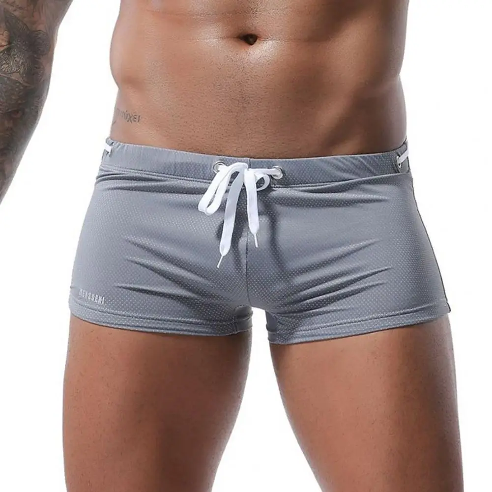 Men Swimming Trunks Comfortable Swim Shorts Men's Low-rise Solid Color Swim Shorts with Waist Tie Stretch Breathable for Sports swim trunks,swim shorts