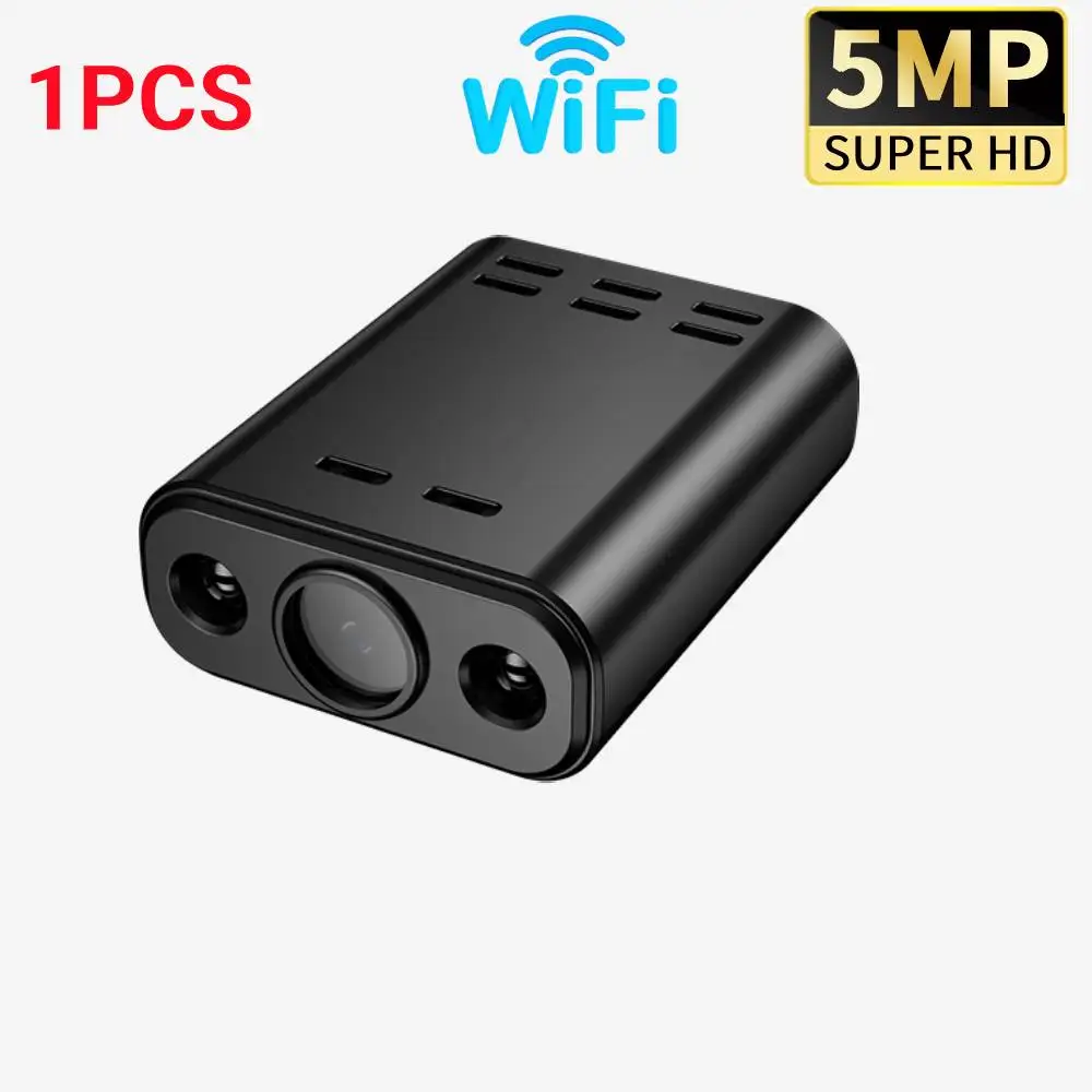 1-8Pcs Mini WIFI Camera 5MP HD Built-in Battery Human Tracking IP Remote Monitoring Camcorders IR Night Vision Body Protable Cam