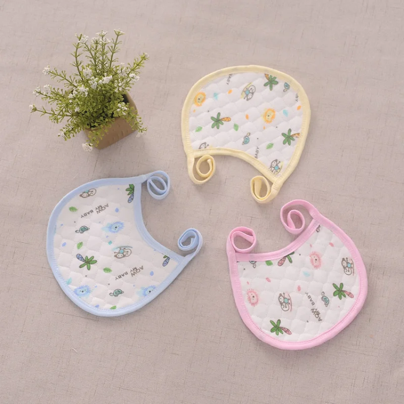 

Cute Cartoon Adjustable Tie Straps Burp Clothes Baby Waterproof Muslin Cotton Saliva Towel Bib for Infant Boy Girl Stuff Items