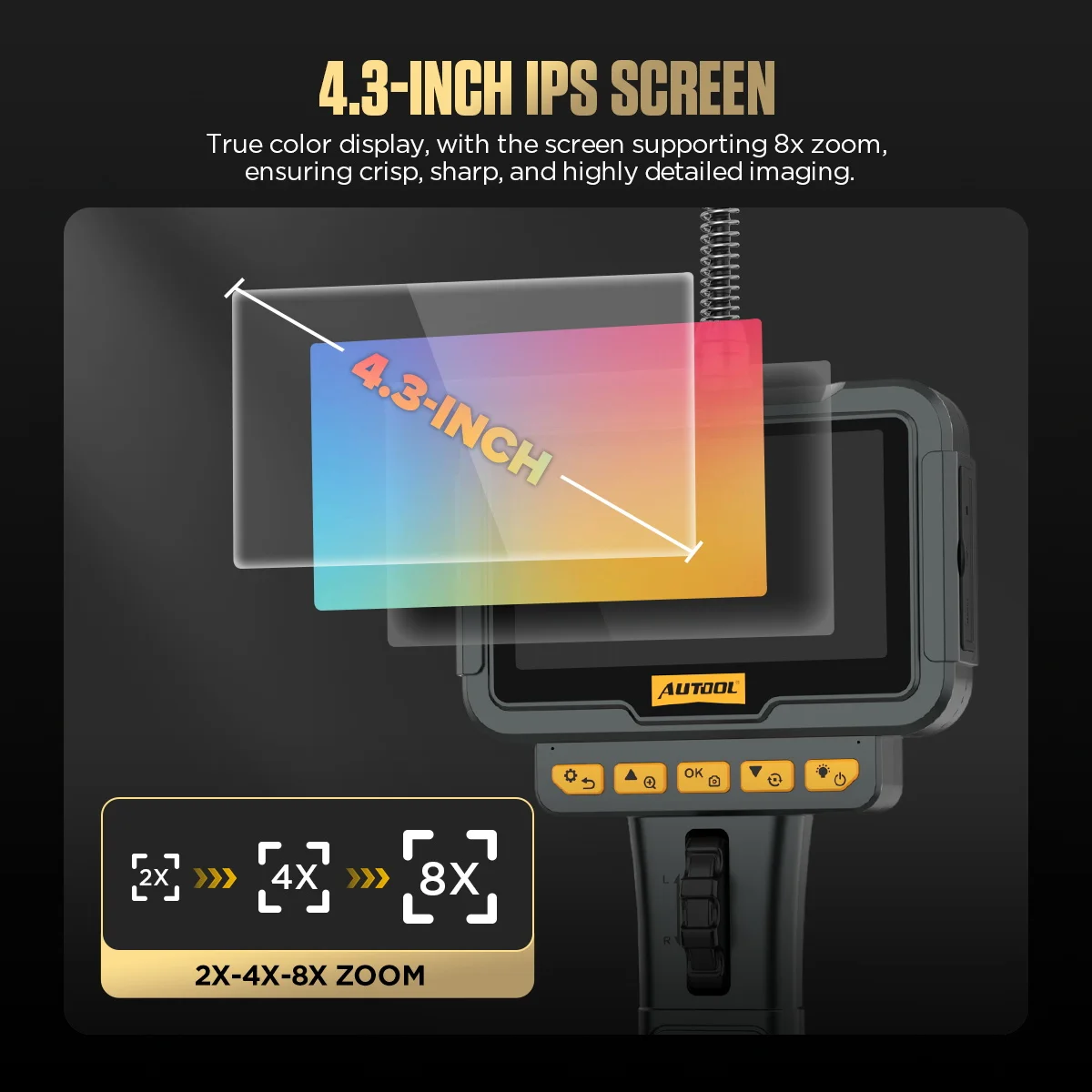 AUTOOL SVB208 6.25mm 검사 카메라 자동차 내시경 양방향 210도 내시경