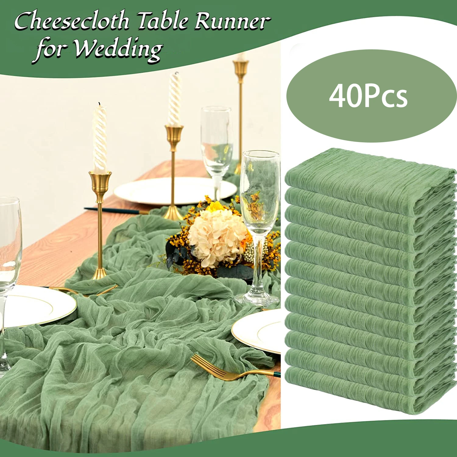 Wedding Cheese Table Decoration Cheesecloth Table Runner Table