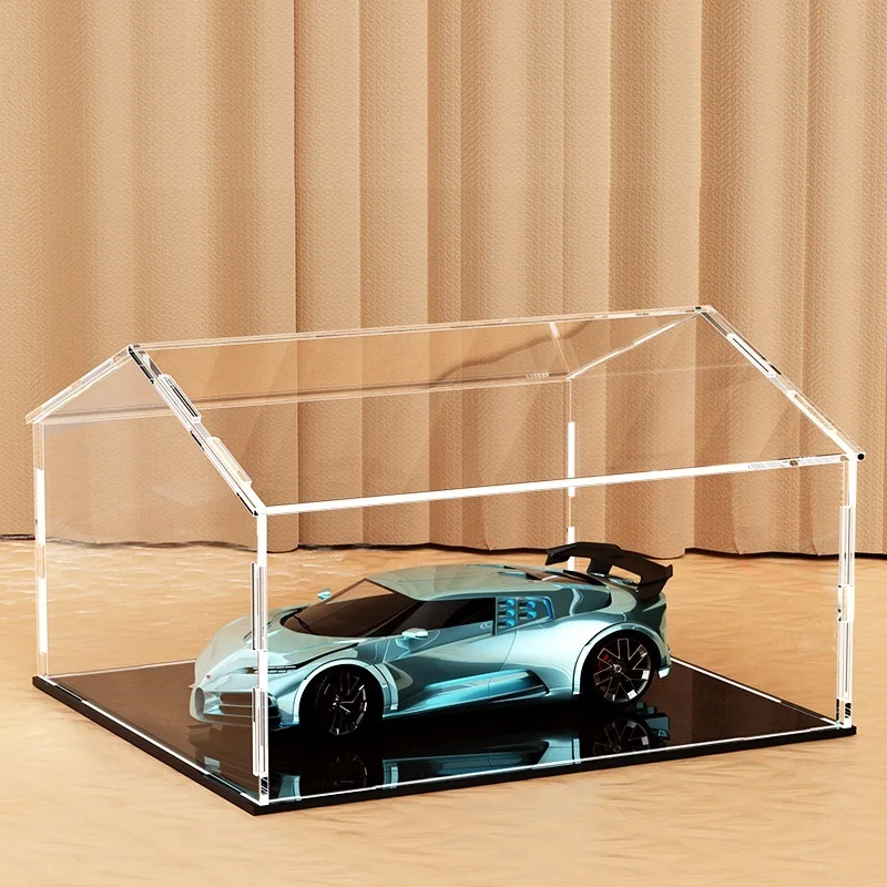 

House Shape Transparent Acrylic Display Box Polygon Hand-made Dust Cover Blind Box Storage Box Lego Car Model Storage Box