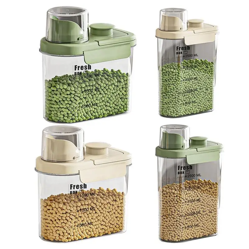 

Beans Storage Container portable Grains storage box reuseable beans sealed jar Transparent rice grain storage box for kitchen