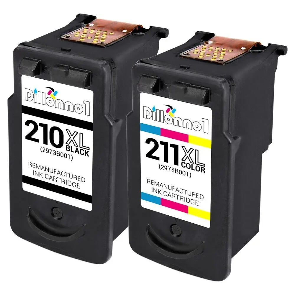 2Pk Per Cartucce D'Inchiostro Canon Pg210Xl Cl211Xl Per Pixma Mp230 Mp260 M270 Mp280