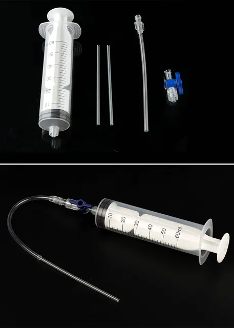 Kit Siringa Tubeless Per Bici - Iniettore Liquido Riparazione E Rimozione Valvola Presta (60ml)