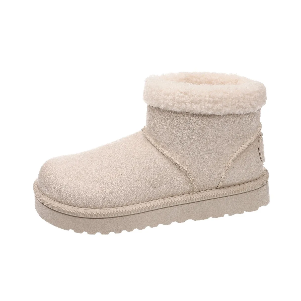 Warm Short Plush Non Slip Snow Boots Women 2025 Winter Fashion Solid Suede Ankle Booties Comfort Thick Bottom Slip On Boots