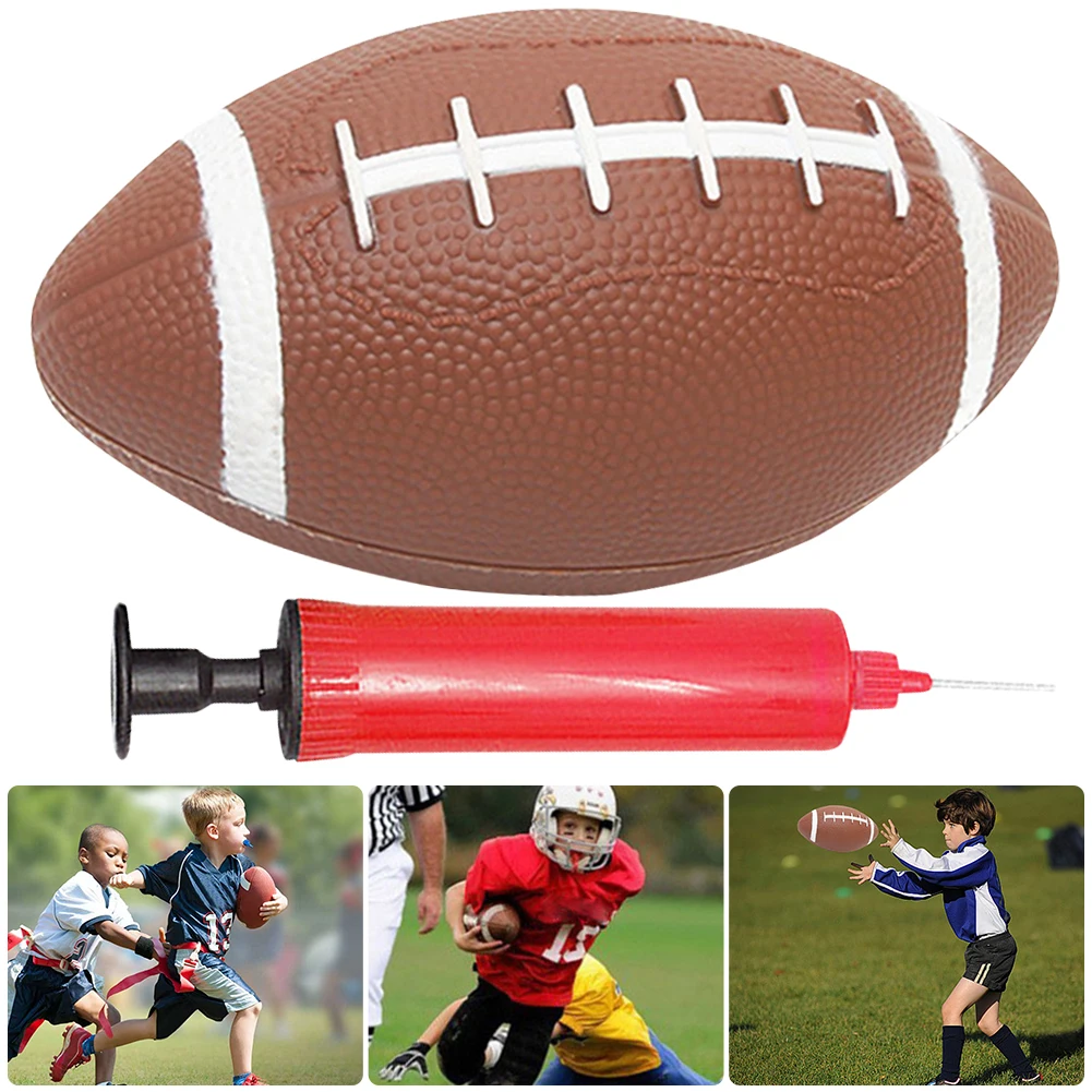 Teenagers Rugby Ball American Football Anti Slip Child  Footballs with Inflator Small Rugby Ball for Kids Students