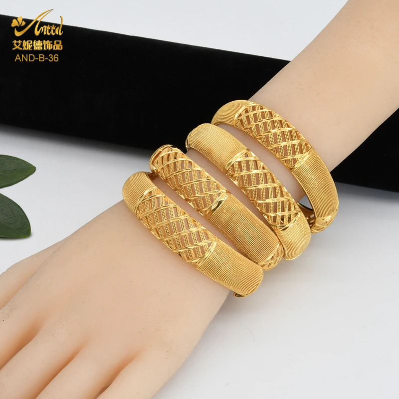 ANIID Dubai Bangles 24K Gold Color African Bracelet For