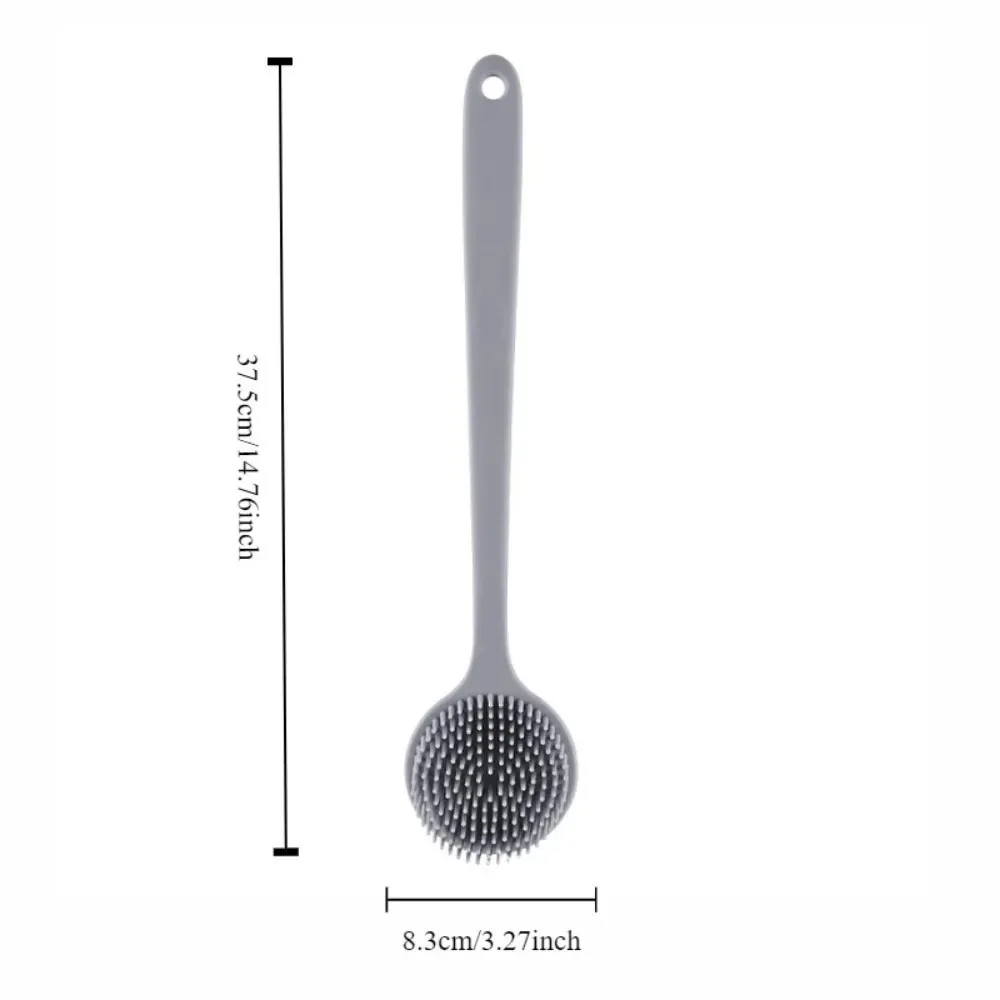 Double-Sided Silicone Back Scrubber Long Handle Long Handle Body Bath Brush Mud Back Scrubber Shower Massage Exfoliation Brush 4