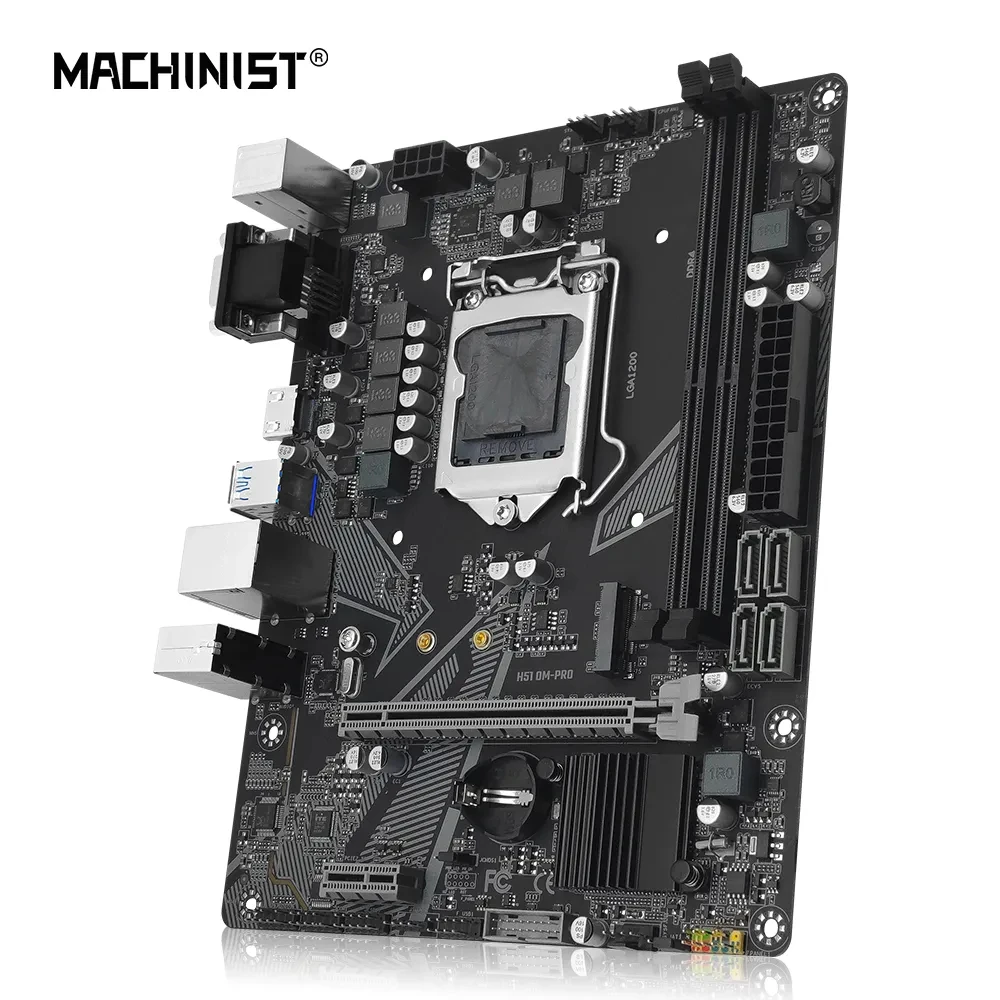Machinis H510 Scheda Madre Lga 1200 Supporto Intel Core I3/I5/I7/I9 Processore Cpu 10Th/11Th Ddr4 Ram Memoria Desktop Vga Hdmi M-Atx