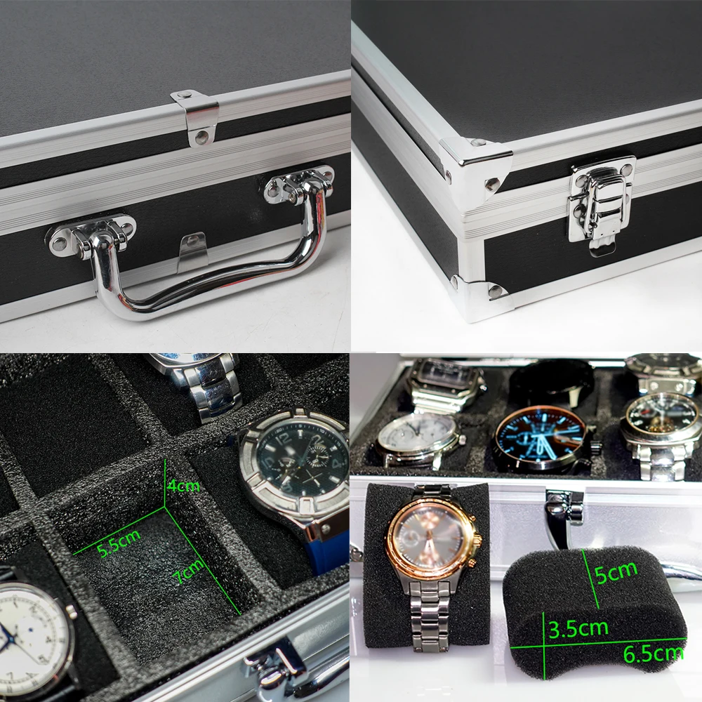 24 Watch Storage Box Luxury Aluminum Alloy Produc Pattern Storage Clock Box Collection Display Gift Boxes