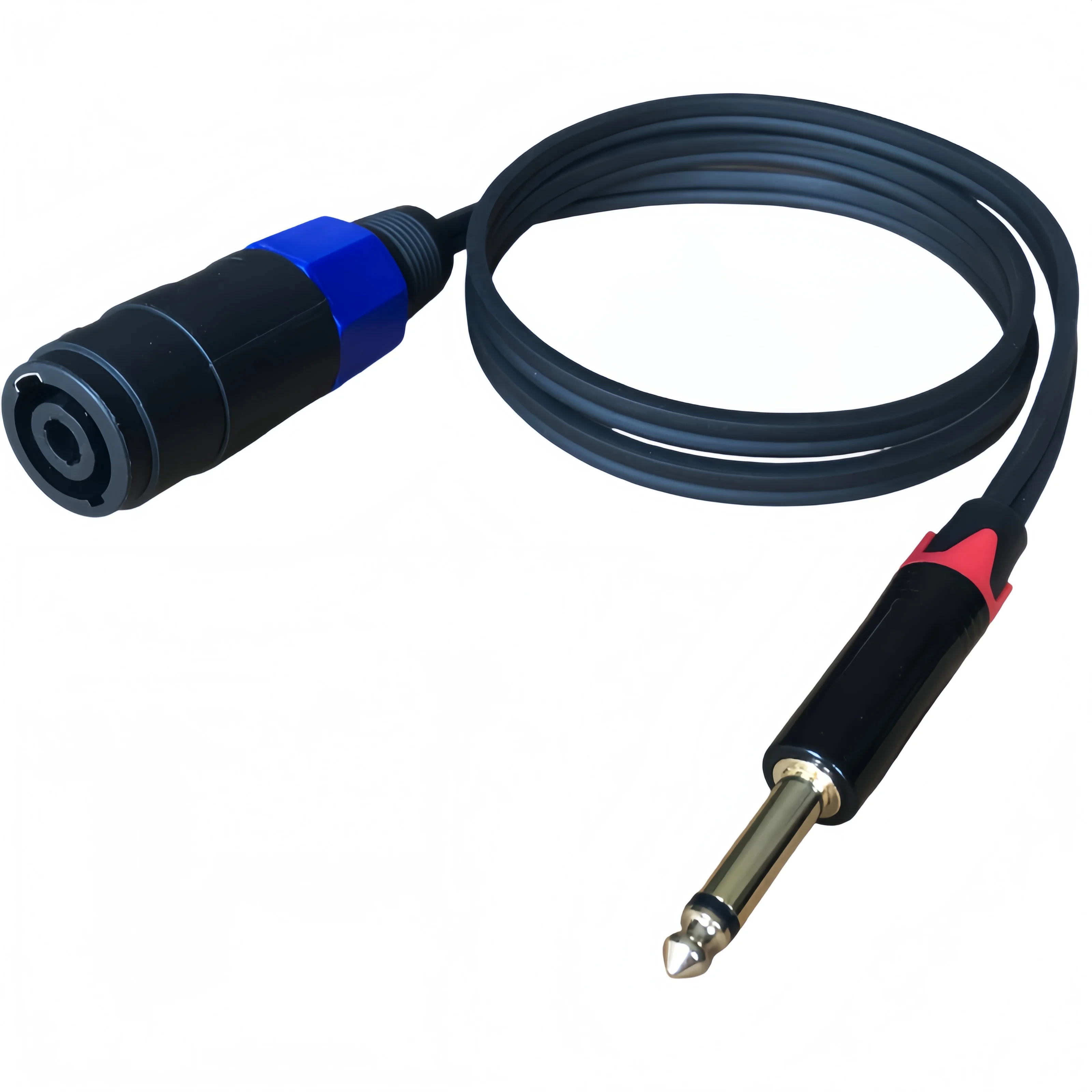 Dual-Color Professional Audio Adapter Cables - Speakon Female to 6.35mm TS Male, 1M