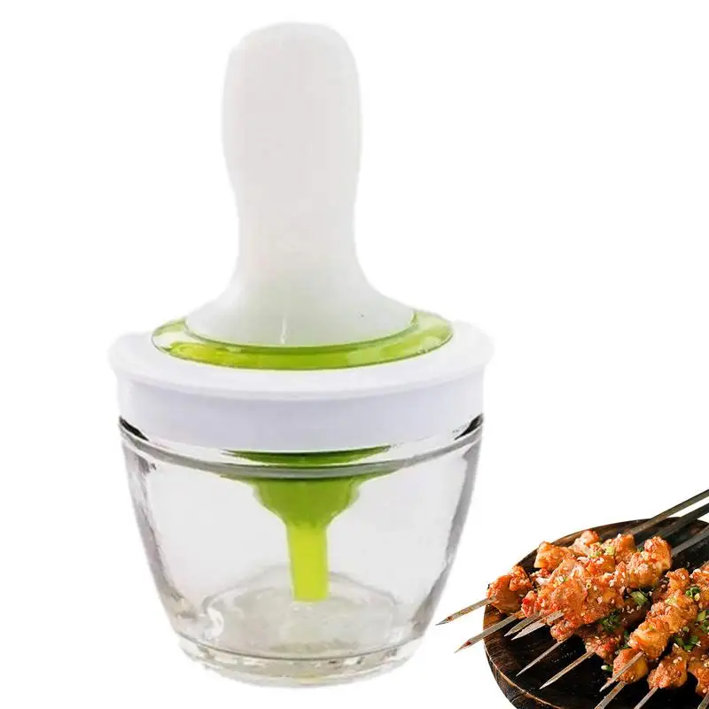 

Portable Kitchen Oil Bottle Glass Oil Dispenser With Silicone Brush Control Quantitative Oil Bottle for Kitchen Cooking Frying