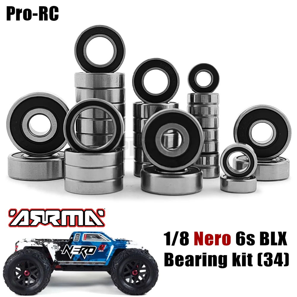 

34Pcs Complete Bearing Kit for Arrma 1/8 Nero 6S BLX Big Rock & Fazon TFE4478 Rc Car Upgrade Parts