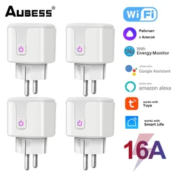 Tuya 16A WiFi Smart Plug EU Adapter Smart Life App Remote Power Monitor Timer Socket Works With Alexa Google Home Yandex Alice