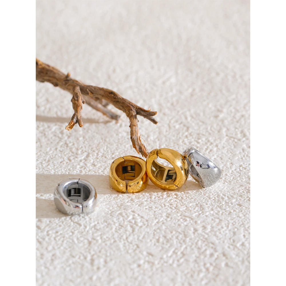 Yhpup Ear Clip Waterproof Stainless Steel Earrings