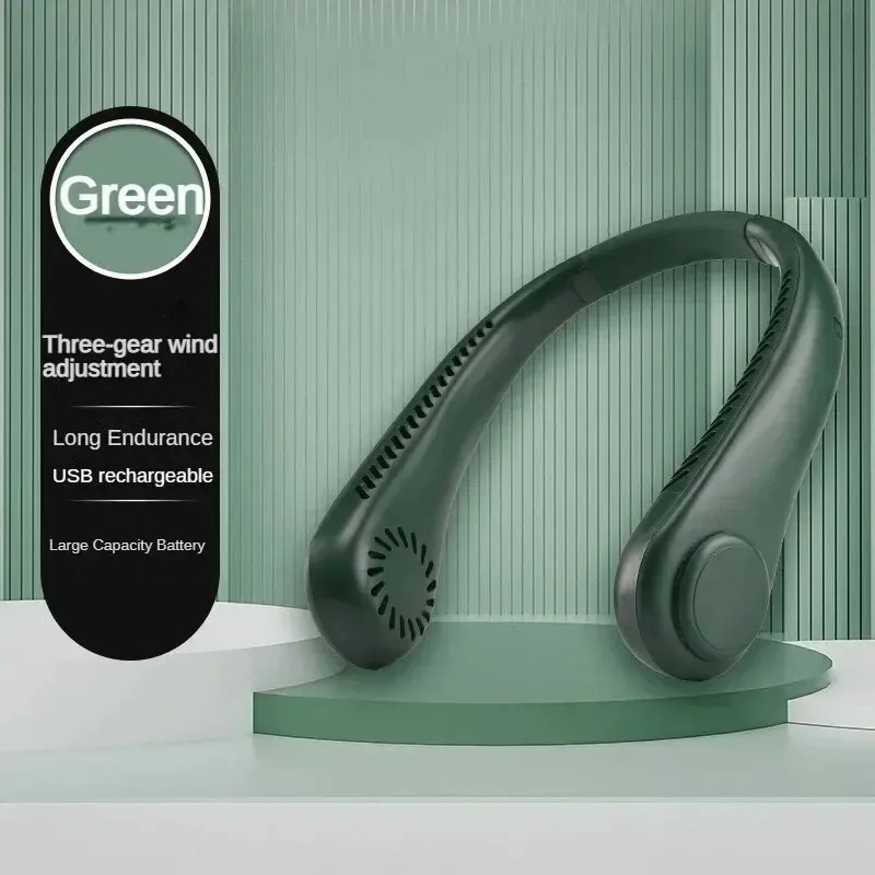 مروحة معلقة على الرقبة صغيرة محمولة للصيف ومبردة ب...