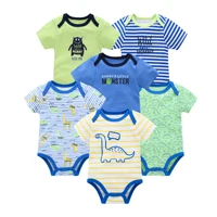 3/6 pièces par lot bébé filles vêtements pour nouveaux coton à manches courtes fille body 0-12 mois nouveau-né garçons vêtements enfant en bas âge 6