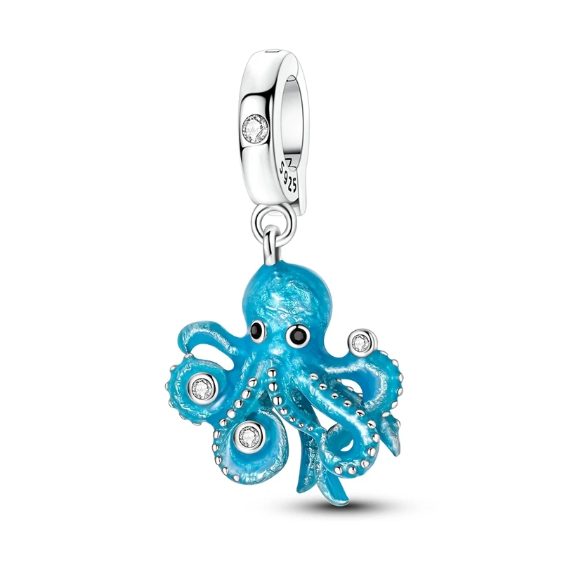 925 Sterling Silber Sommer Charms Perlen Krabbe Schildkröte Oktopus Muschel Anhänger Passend für Original Armband für Frauen DIY Schmuck Geschenk – Detail 34