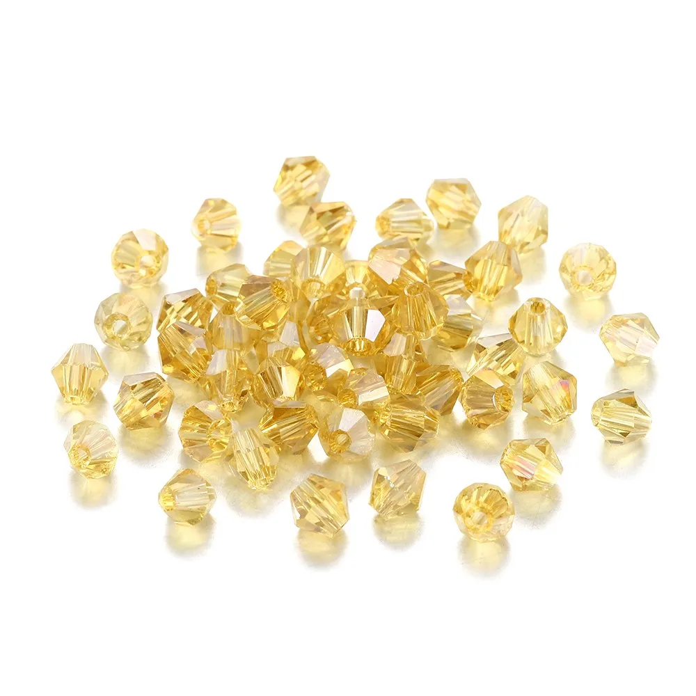 Shimmering AB Glass Bicone Beads – 200Pcs