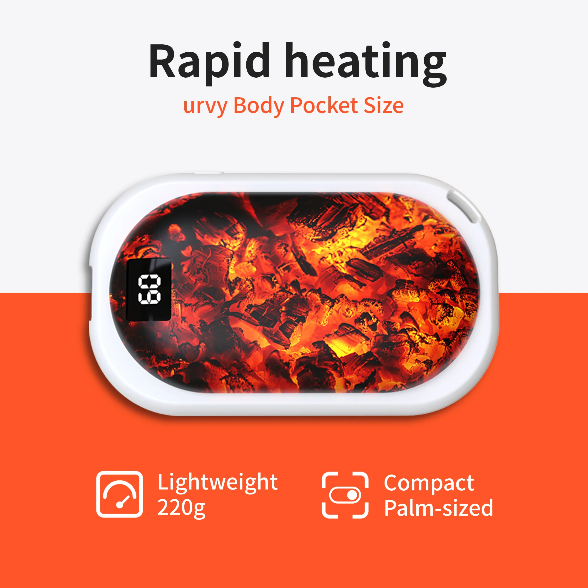 Rechargeable Hand Warmer 5000mAh, USB Battery Powered Hand Warmer, Keep Warm Tech Gift (Black) (Not Shipped on Weekends)