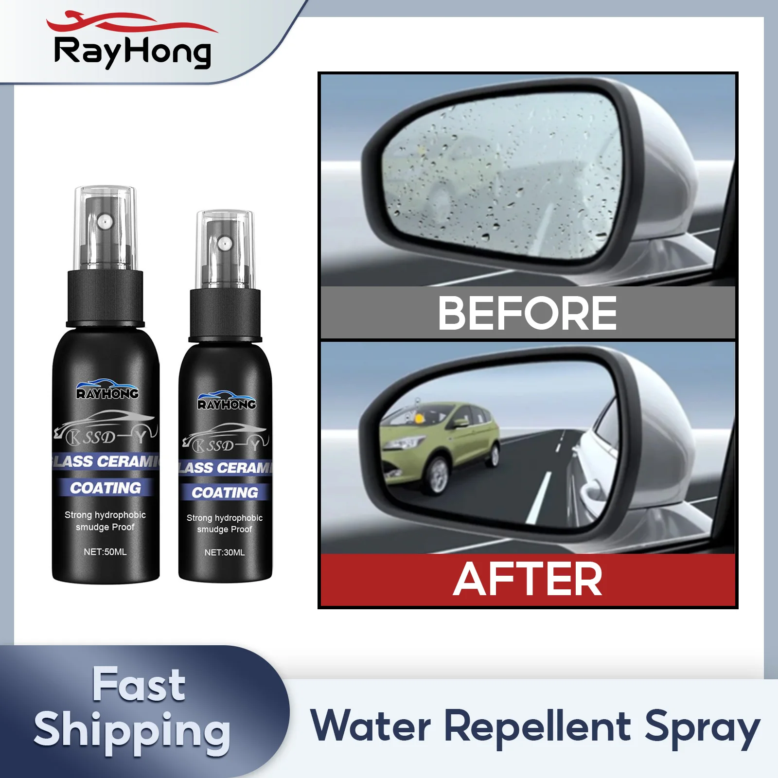 

Water Repellent Spray Windshield Anti Rain Coating Oil Film Removal Dirt Cleaner Glass Mirror Mask Polishing Car Rainproof Agent