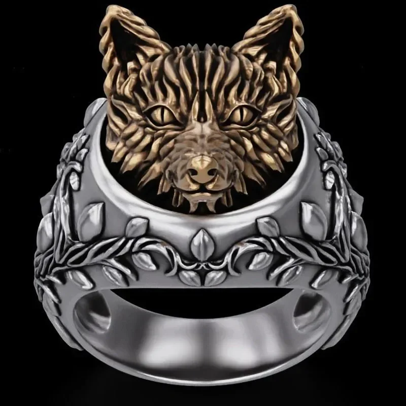 

10g 3D Ring With Fox Nature Women Gold Rings Customized 925 Solid Sterling Silver Rings Many Sizes 6-13