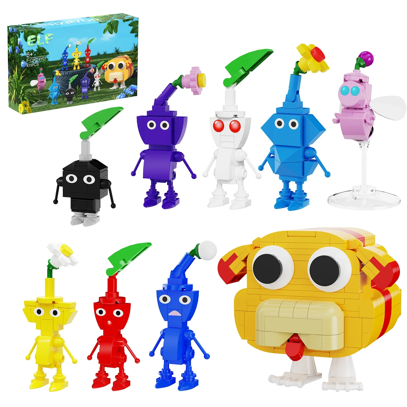 

MOC NEW 9 In 1 Cartoon Anime Pikmin Figures Building Blocks Set Cute Game Role Bricks Toys For Children Birthday Christmas Gifts