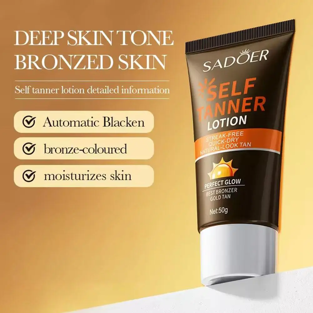 Bronze Tanning Cream & SPF90 Sunscreen Natural Glow Body Bronzer Lotion & UV Isolate Sun Block Cream Face Body Tanning Care Set