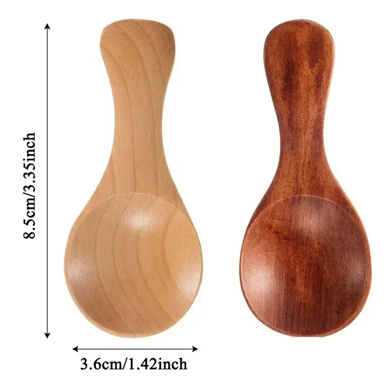 1-10pcs Mini Wooden Spoons Kitchen Spice Condiment Spoon Coffee Sugar Teaspoons Kids Short Handle Wood Scoops Home Tableware wooden spoon,wooden salt scoop
