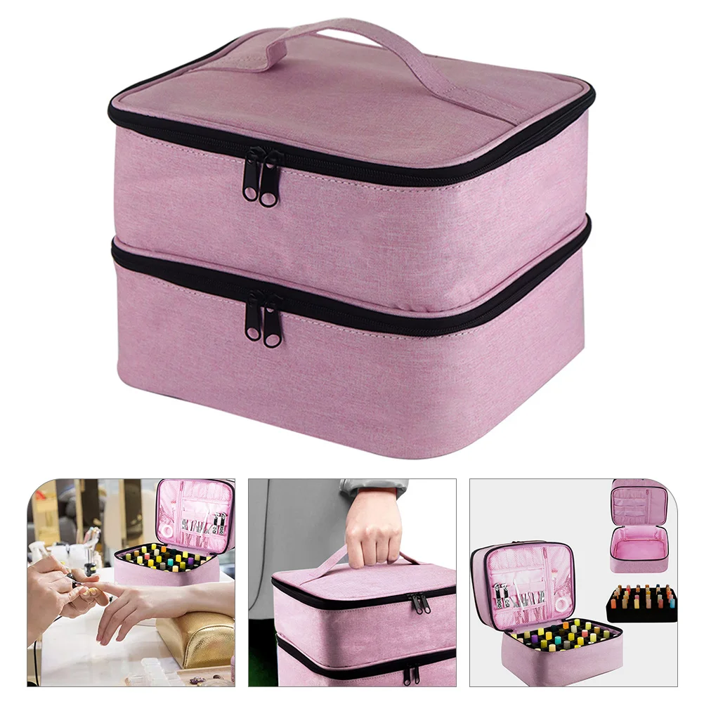 

Nail Polish Storage Box Travel Makeup Bag Large Capacity Cosmetics Handheld Pouch Toiletry Pouches Bags Nylon Toiletries
