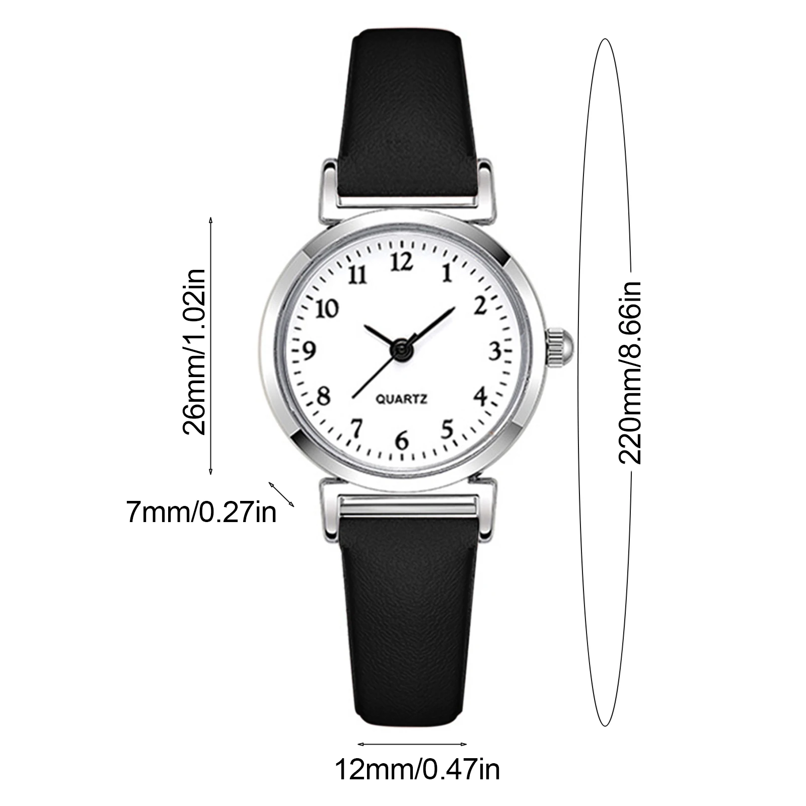 Students Business Quartz Watch Round Dial Shape Easy to Wear Casual Watch for Home Office Working Shopping 5