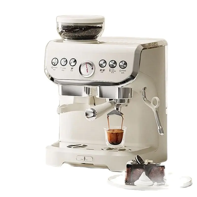 Italian Semi-Automatic Coffee Machine, Domestic Small-Sized Milk Foam Machine, Grinding Into One Semi-Commercial Household