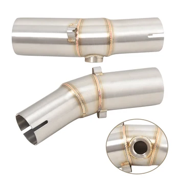 Connect 51MM Muffler For Kawasaki ER6N 05-11 ER6F 06-11 Motorcycle Exhaust Mid Link Pipe Middle Tube Stainless Steel