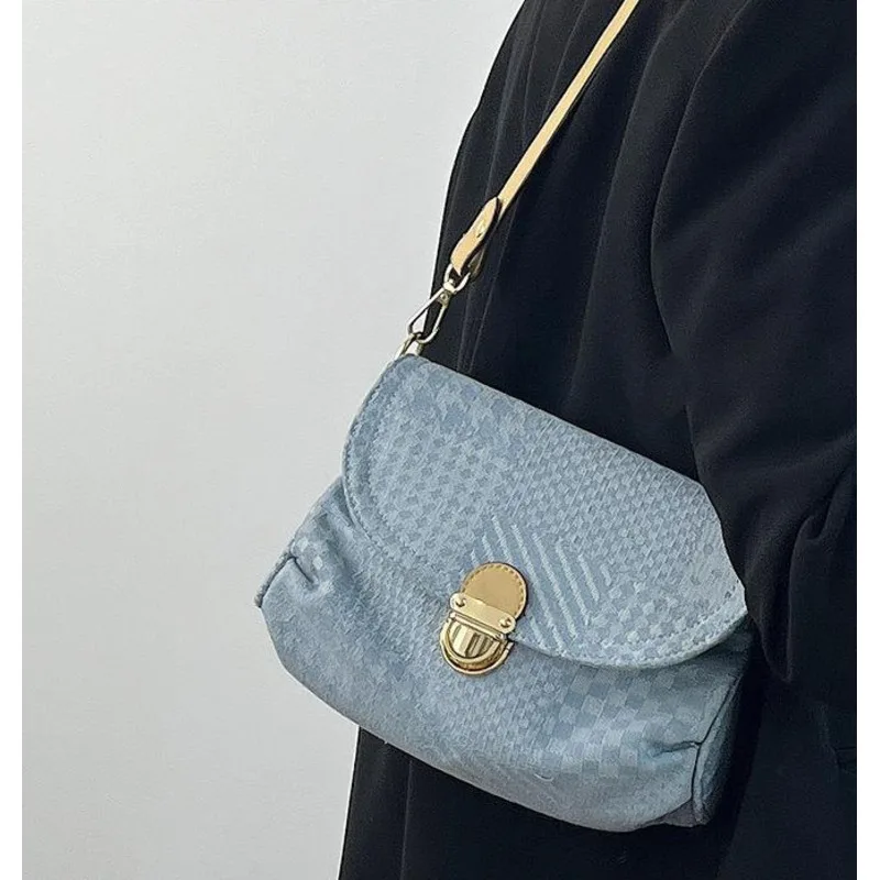 

Сумка с застежкой на плечо, джинсовая сумка для женщин, модная трендовая женская сумка-мессенджер высокого качества, Универсальная роскошная сумка через плечо Y2k