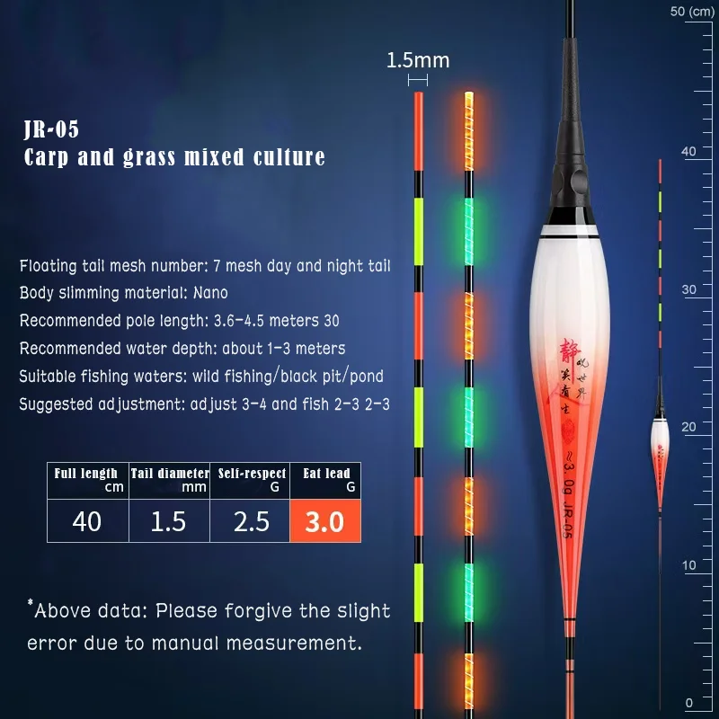 3PCS Electronic floats Eye-catching luminous crucian carp reservoir float fishing gear night fishing float dobbers vaste hengel