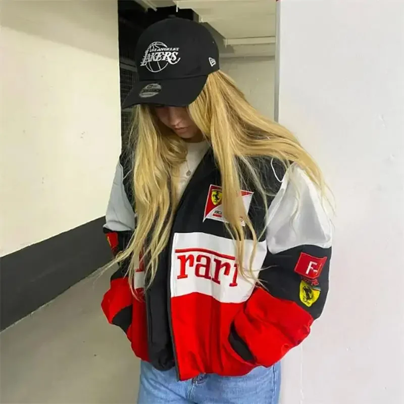 

Hot Fashion lapel long sleeve retro print coat autumn and winter fashion street retro hip-hop personality women's coat