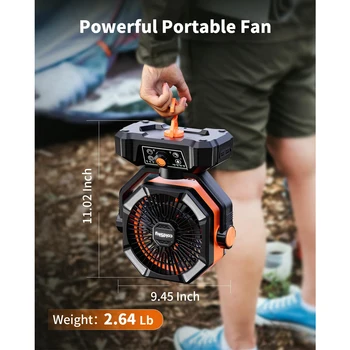 coldSky 20000mAh Battery Camping Fan with 4 LED Lantern 8 Speeds Desk Fan Portable Outdoor Fan for Tent Power Outages Jobsite 6
